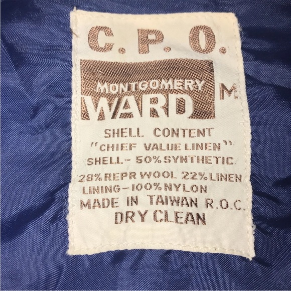 Vintage CPO red WIDE PLAID wool JACKET montgomery Ward Flannel anchor buttons M - Picture 2 of 10